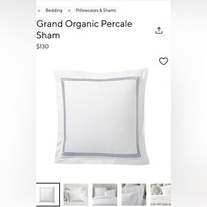 Pottery Barn Euro sham 26 x 26  classic trio strip border organic cotton